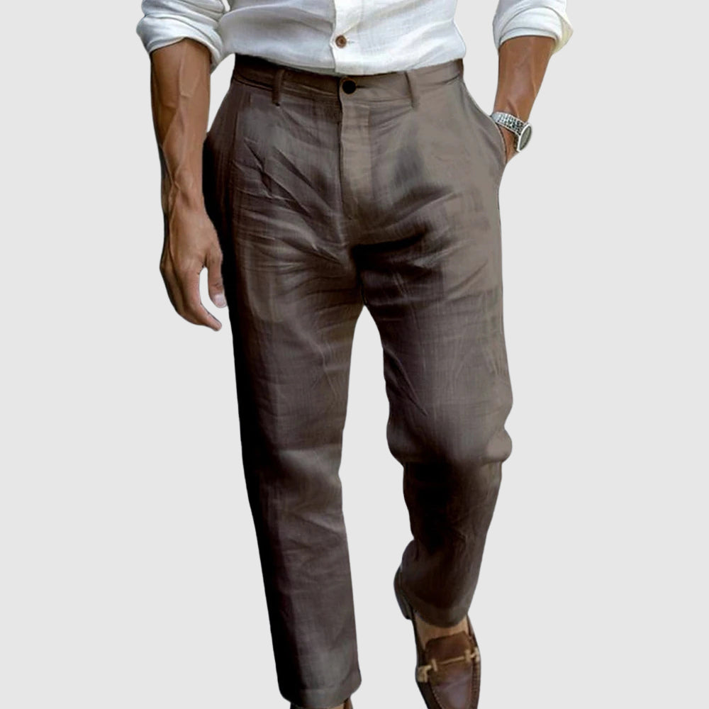 Pánské plisované kalhoty střihu slim-fit
