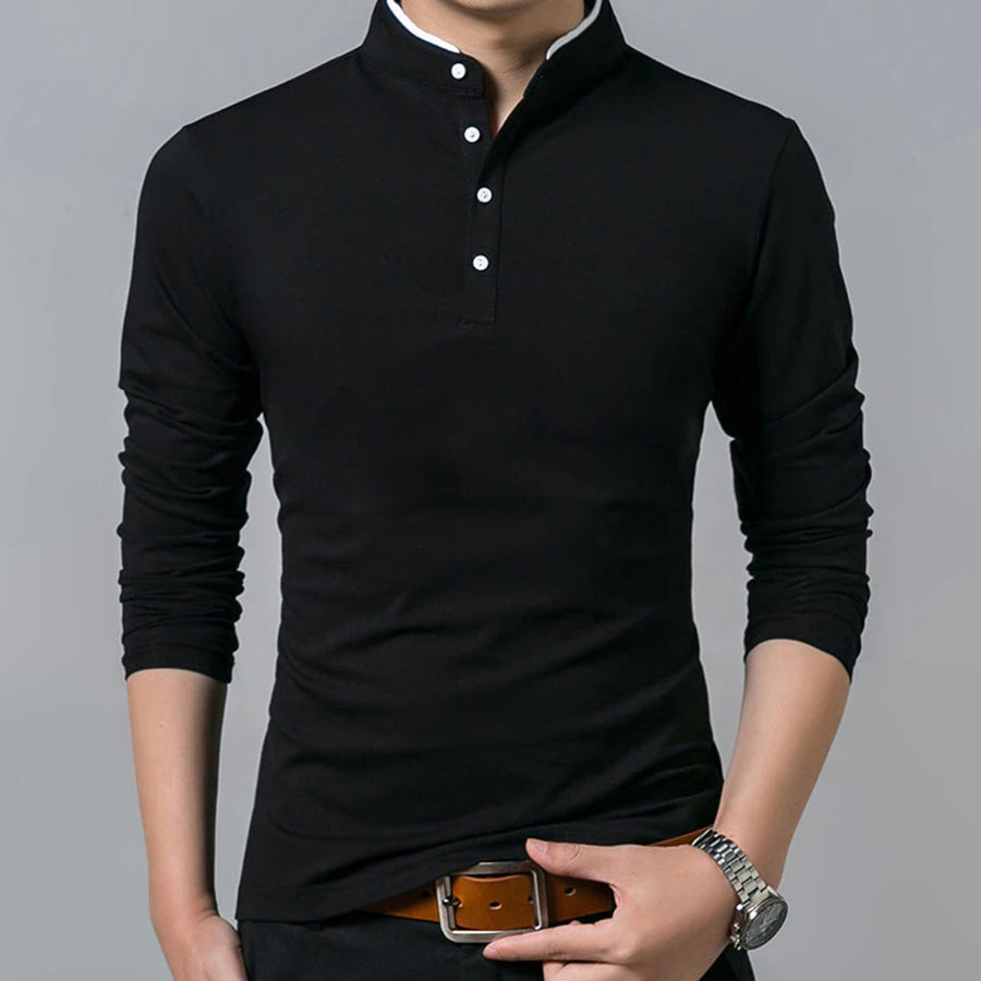 Pánské polotričko slim-fit s dlouhým rukávem