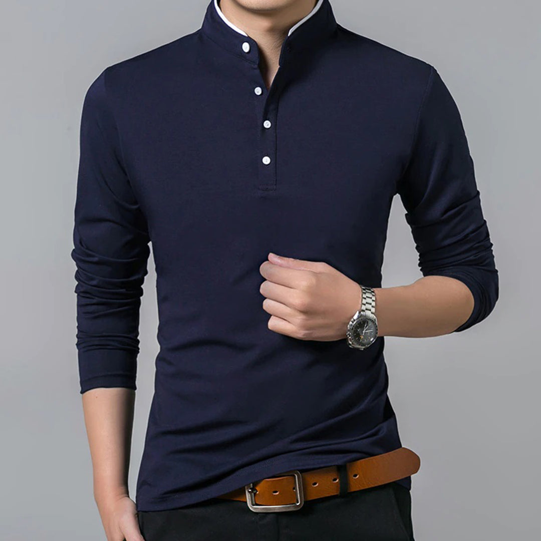 Pánské polotričko slim-fit s dlouhým rukávem