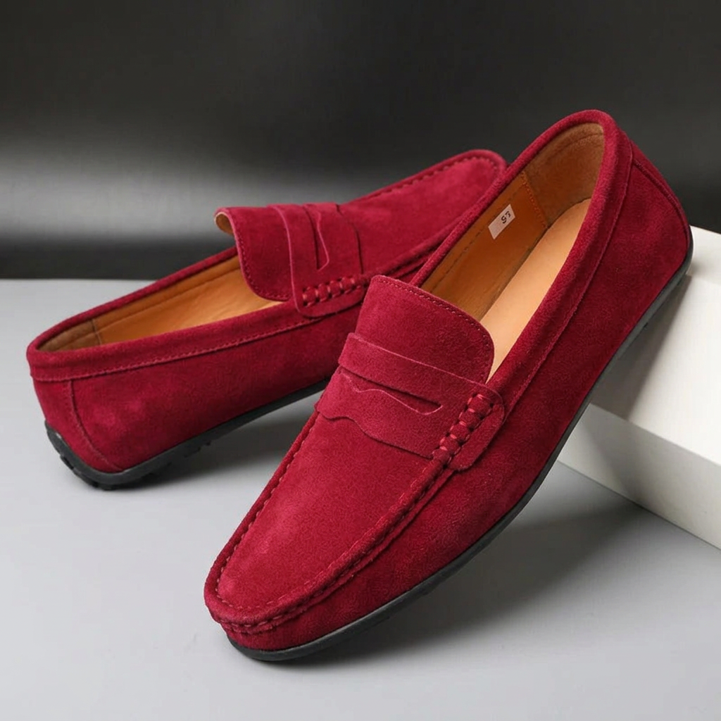 Pánské semišové mokasíny s měkčenou stélkou