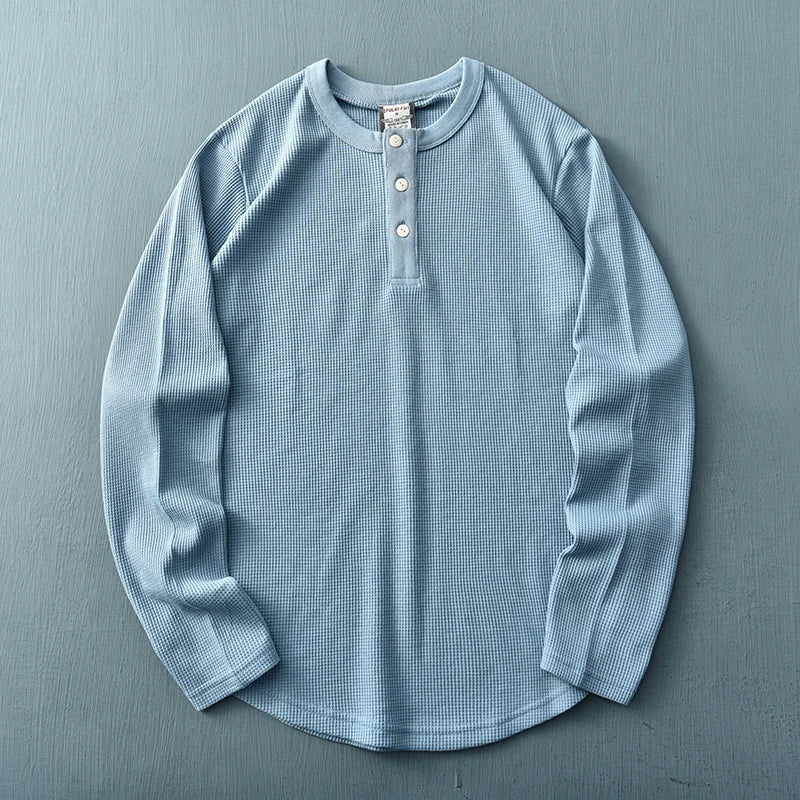 Pánské tričko Henley s dlouhým rukávem