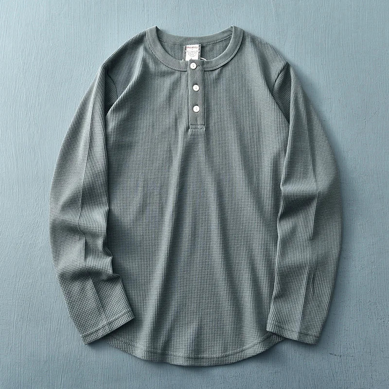 Pánské tričko Henley s dlouhým rukávem