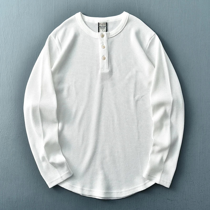Pánské tričko Henley s dlouhým rukávem
