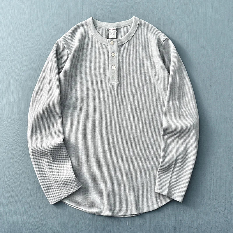 Pánské tričko Henley s dlouhým rukávem