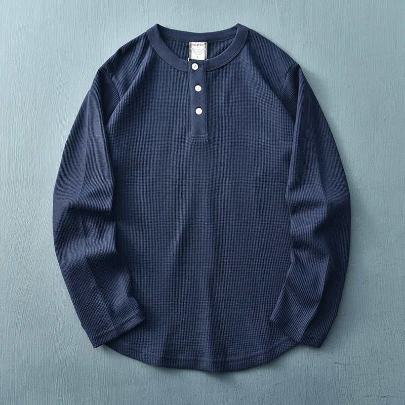 Pánské tričko Henley s dlouhým rukávem