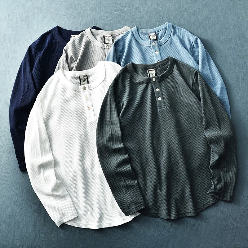 Pánské tričko Henley s dlouhým rukávem
