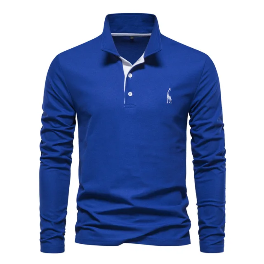 Pánské tričko polo s dlouhým rukávem v střihu Slim Fit
