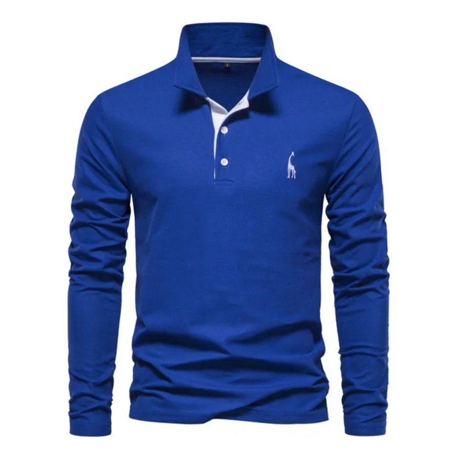 Pánské tričko polo s dlouhým rukávem v střihu Slim Fit
