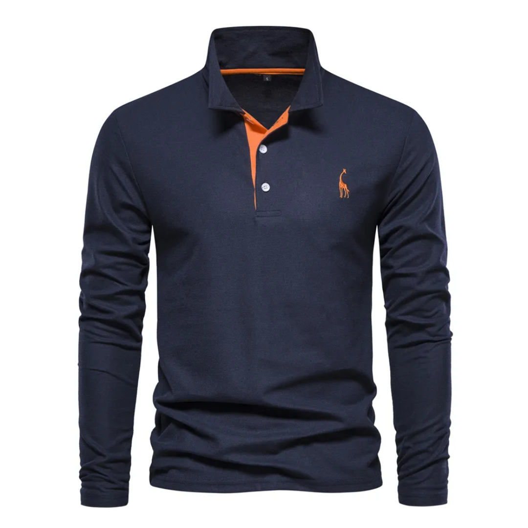 Pánské tričko polo s dlouhým rukávem v střihu Slim Fit
