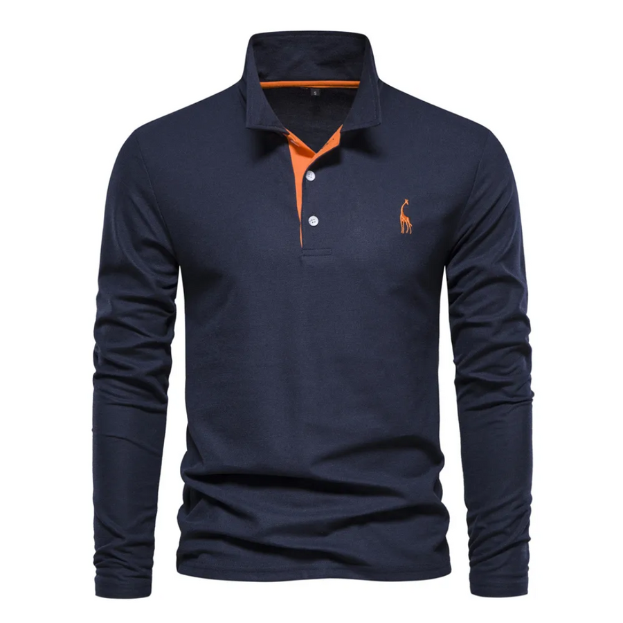 Pánské tričko polo s dlouhým rukávem v střihu Slim Fit