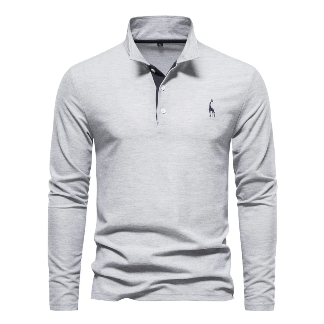Pánské tričko polo s dlouhým rukávem v střihu Slim Fit