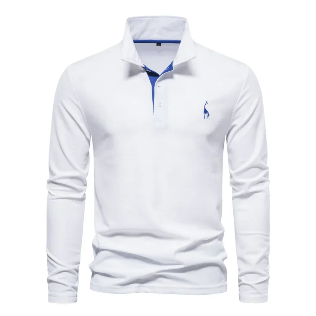 Pánské tričko polo s dlouhým rukávem v střihu Slim Fit