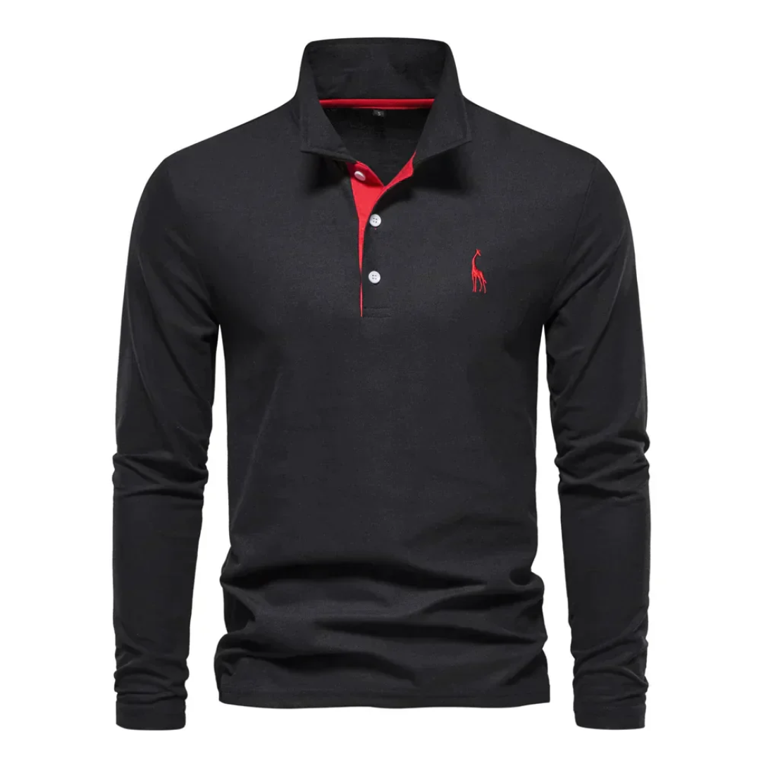 Pánské tričko polo s dlouhým rukávem v střihu Slim Fit