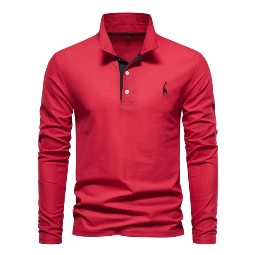Pánské tričko polo s dlouhým rukávem v střihu Slim Fit