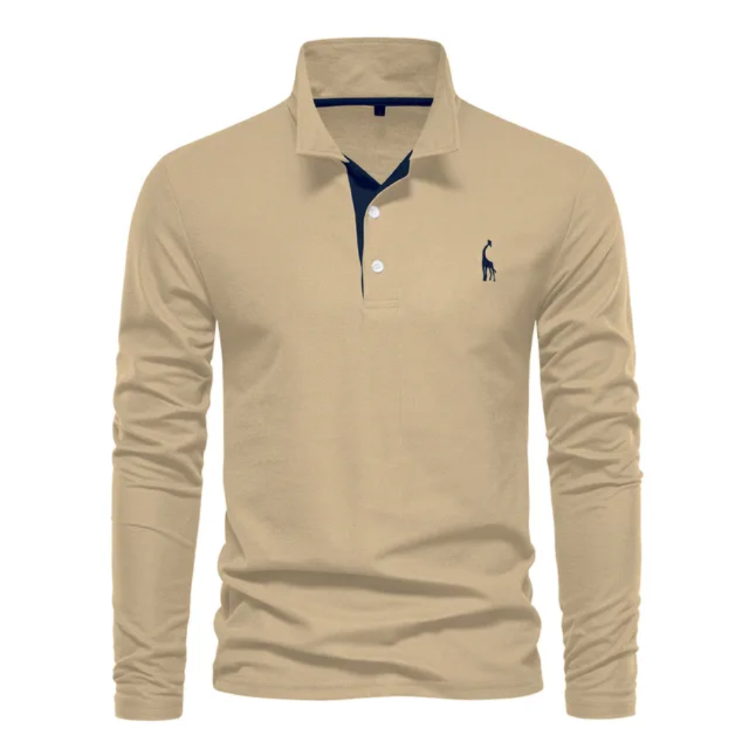 Pánské tričko polo s dlouhým rukávem v střihu Slim Fit