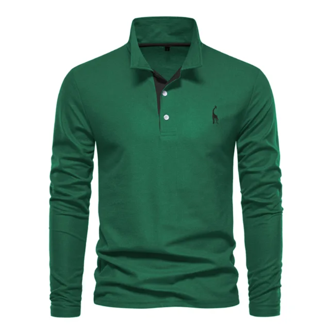Pánské tričko polo s dlouhým rukávem v střihu Slim Fit