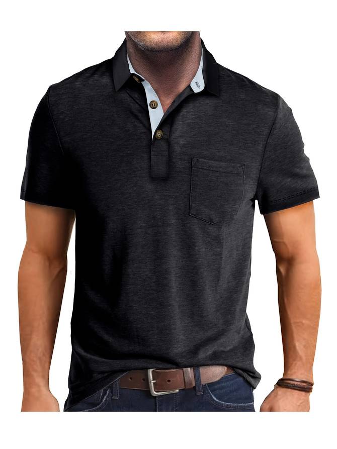 Pánské tričko polo s krátkým rukávem ze směsi bavlny slim fit