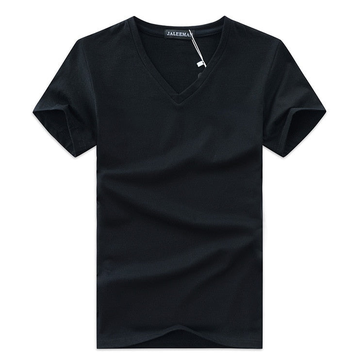 Pánské tričko střihu Slim Fit s výstřihem do V