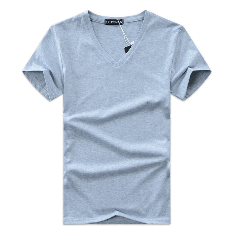 Pánské tričko střihu Slim Fit s výstřihem do V