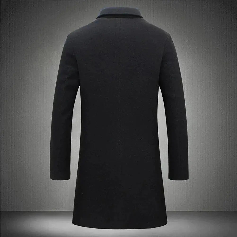Pánský dlouhý kabát slim-fit