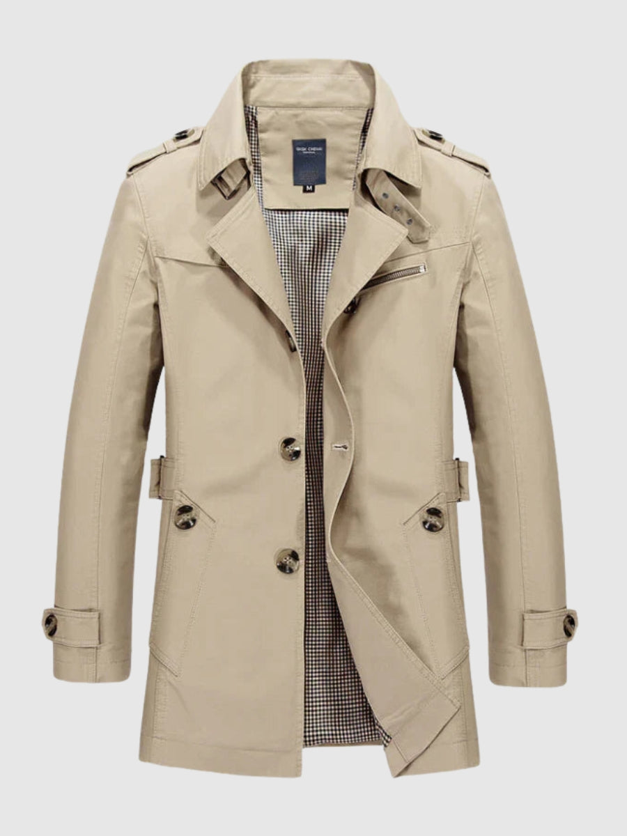 Pánský dvouřadý trenchcoat