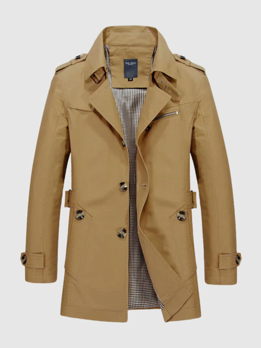 Pánský dvouřadý trenchcoat