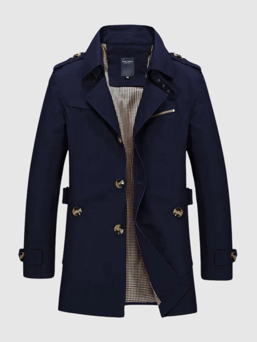 Pánský dvouřadý trenchcoat
