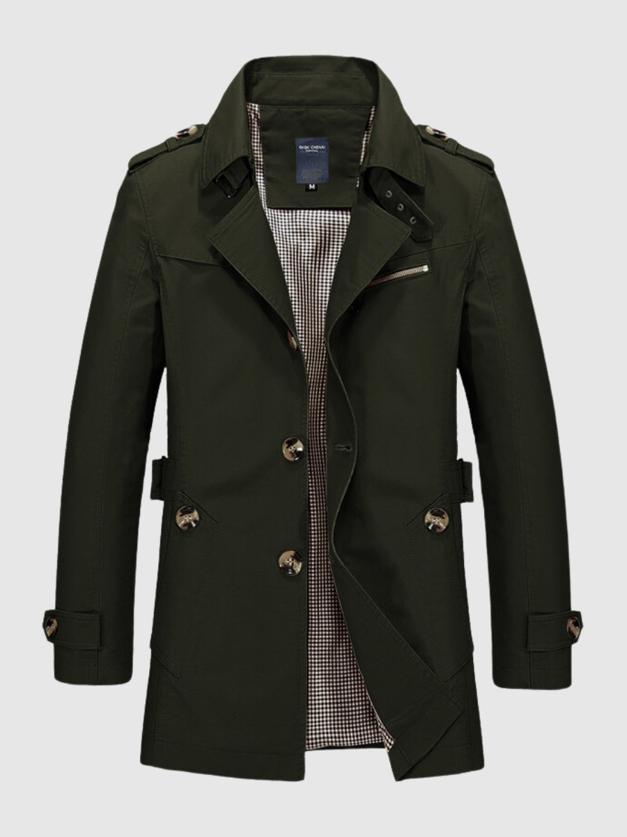 Pánský dvouřadý trenchcoat