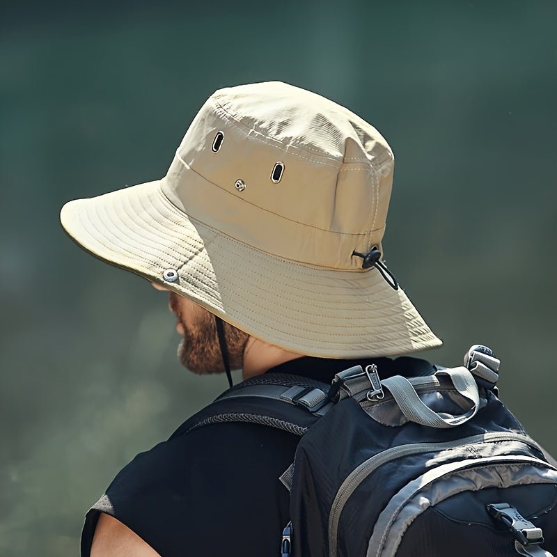 Pánský klobouk proti slunci pro outdoorové aktivity se širokou krempou a odvětráváním