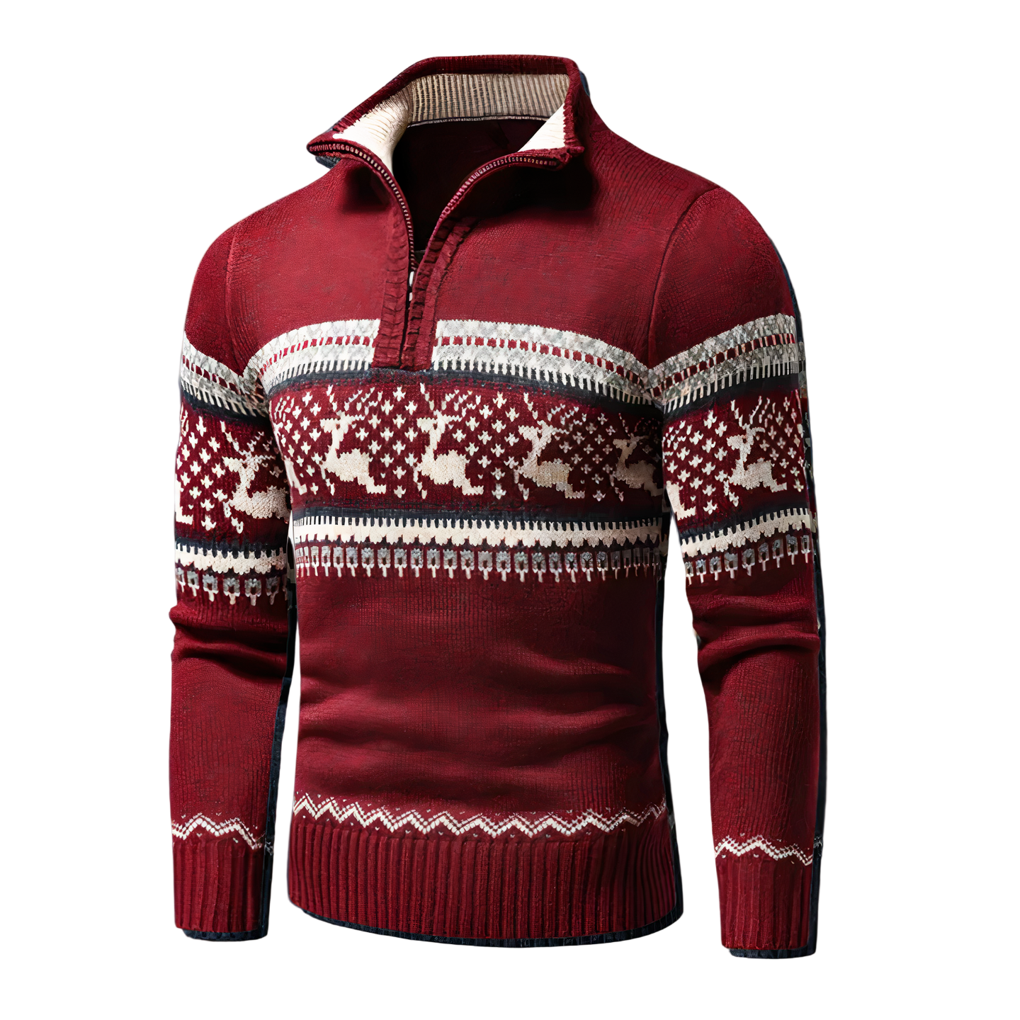 Pánský pletený svetr na poloviční zip