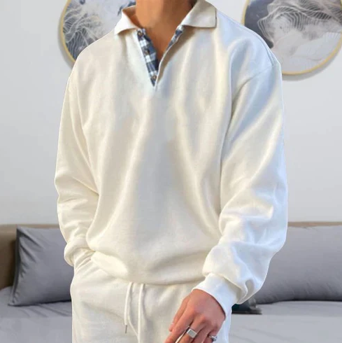 Pánský polo svetr ve volném střihu Relaxed Fit