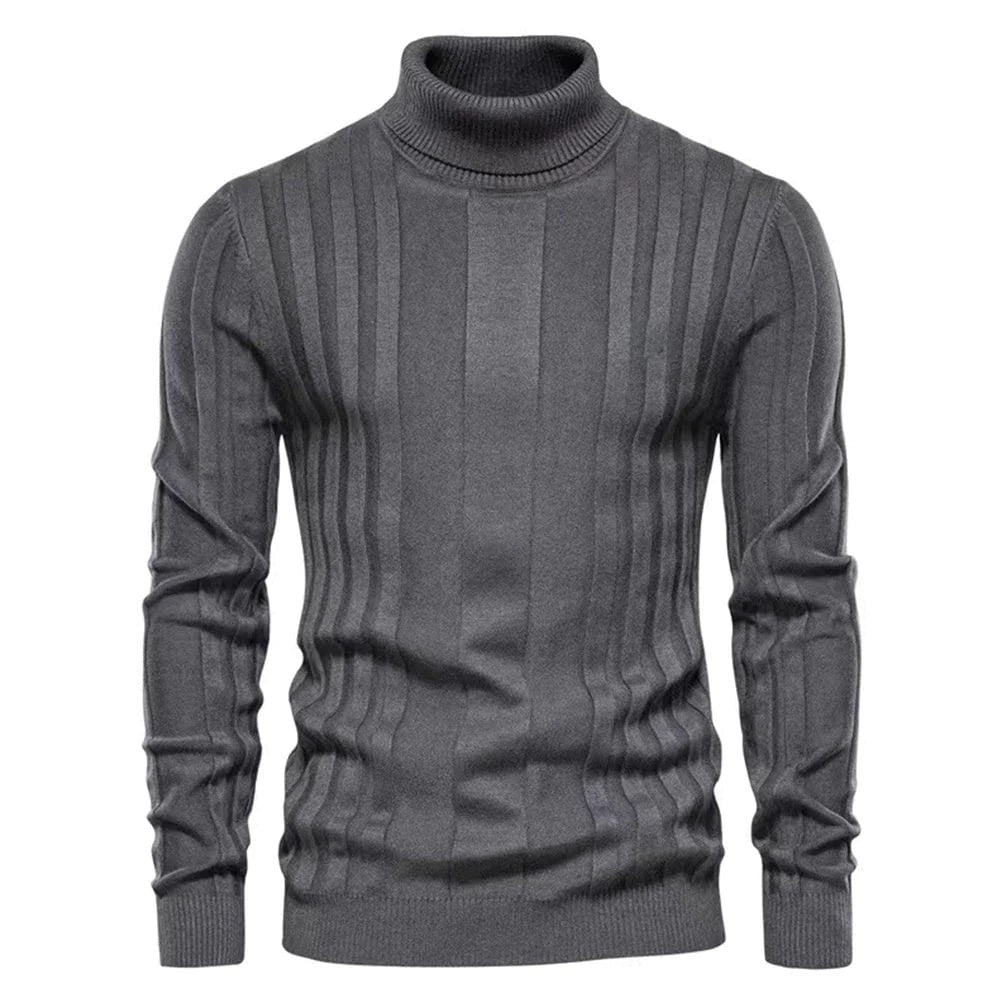 Pánský rolákový svetr střihu slim fit