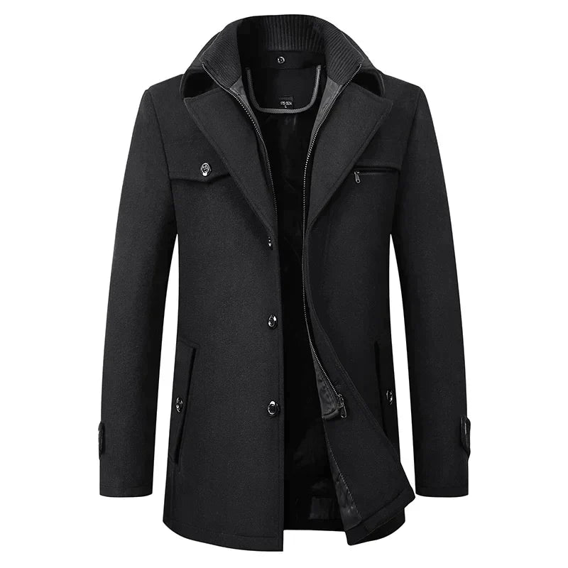 Pánský středně dlouhý kabát pea coat