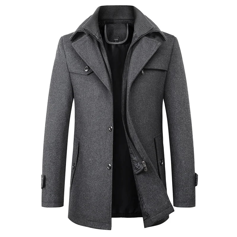 Pánský středně dlouhý kabát pea coat