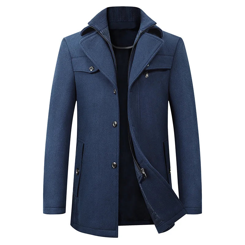 Pánský středně dlouhý kabát pea coat