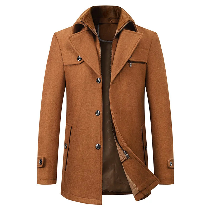 Pánský středně dlouhý kabát pea coat