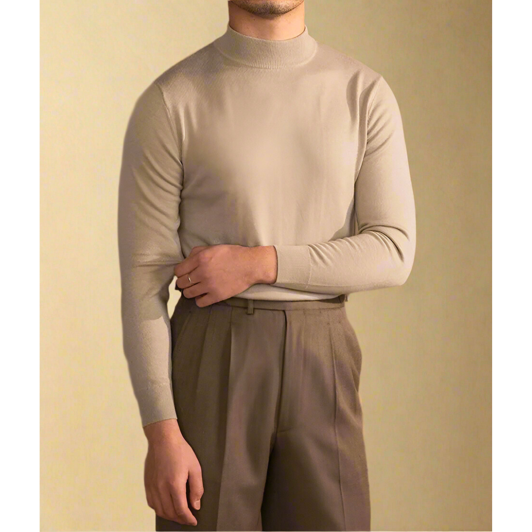 Pánský svetr slim fit s půlántrem