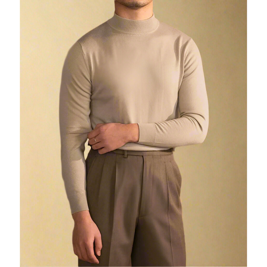 Pánský svetr slim fit s půlántrem