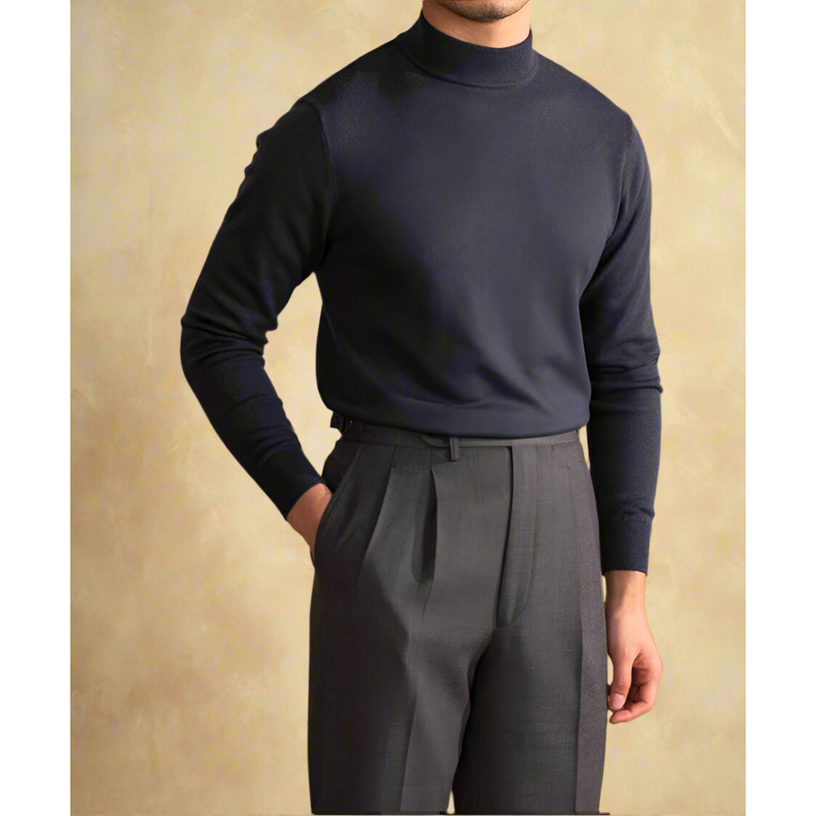 Pánský svetr slim fit s půlántrem
