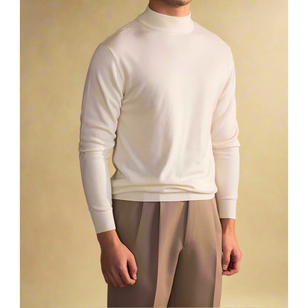Pánský svetr slim fit s půlántrem