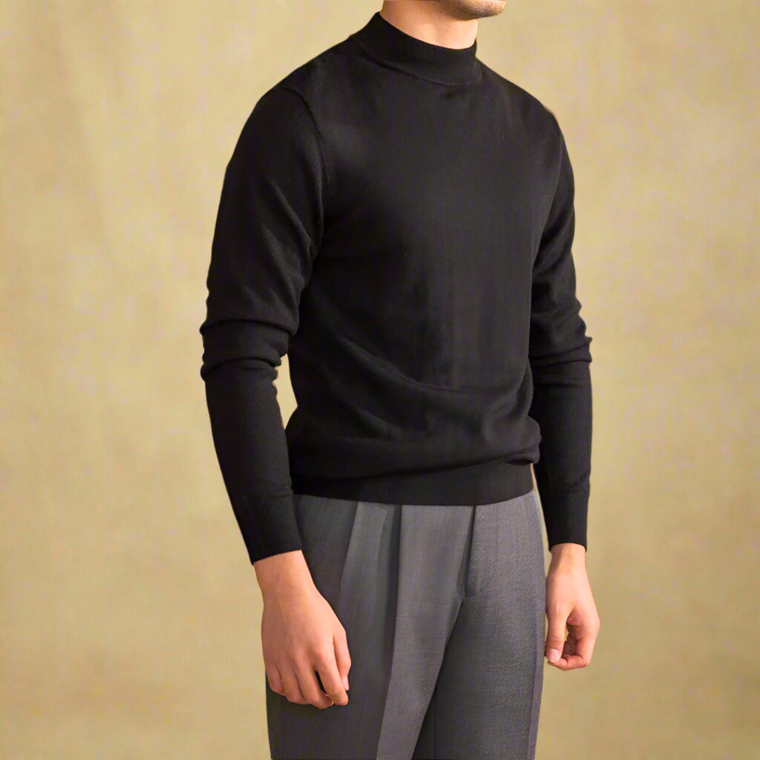Pánský svetr slim fit s půlántrem