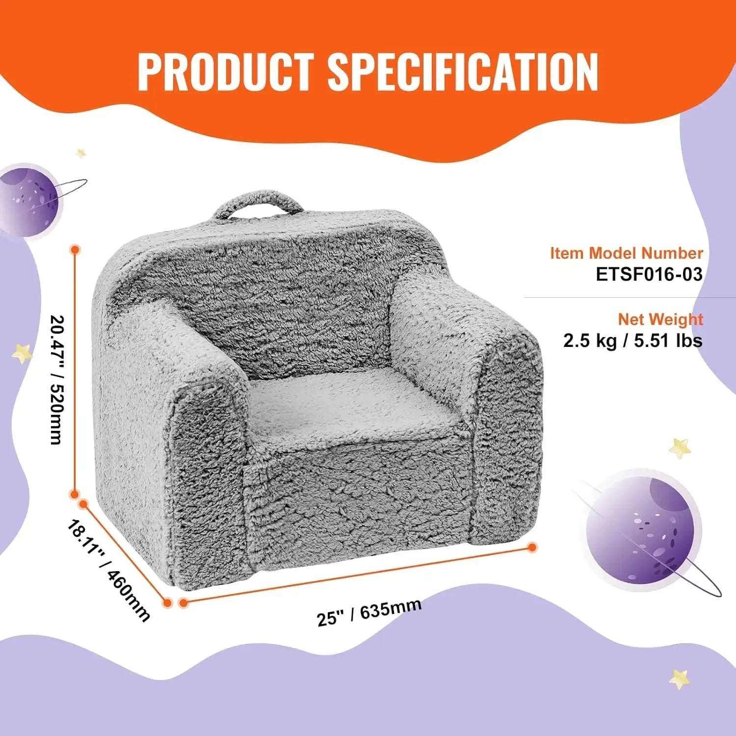 Pohodlné dětské křesílko pro nejmenší - měkký fleece a opora s vysokou hustotou