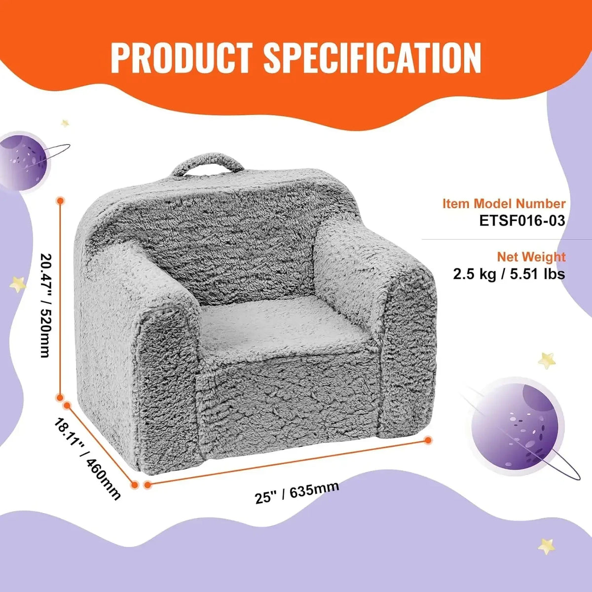 Pohodlné dětské křesílko pro nejmenší - měkký fleece a opora s vysokou hustotou