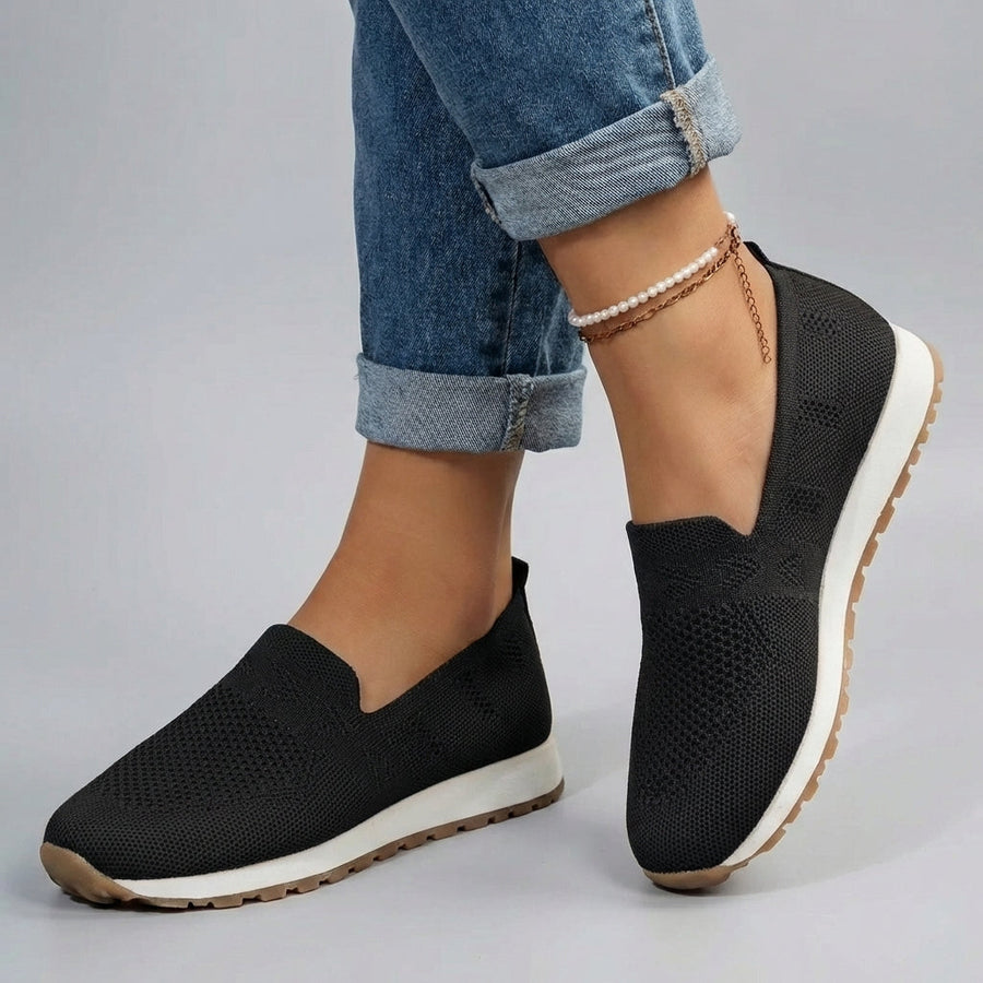 Pohodlné pletené slip-on tenisky s podporou klenby