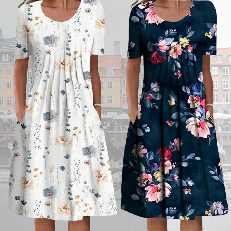 Pohodlné šaty s boho květinovým potiskem