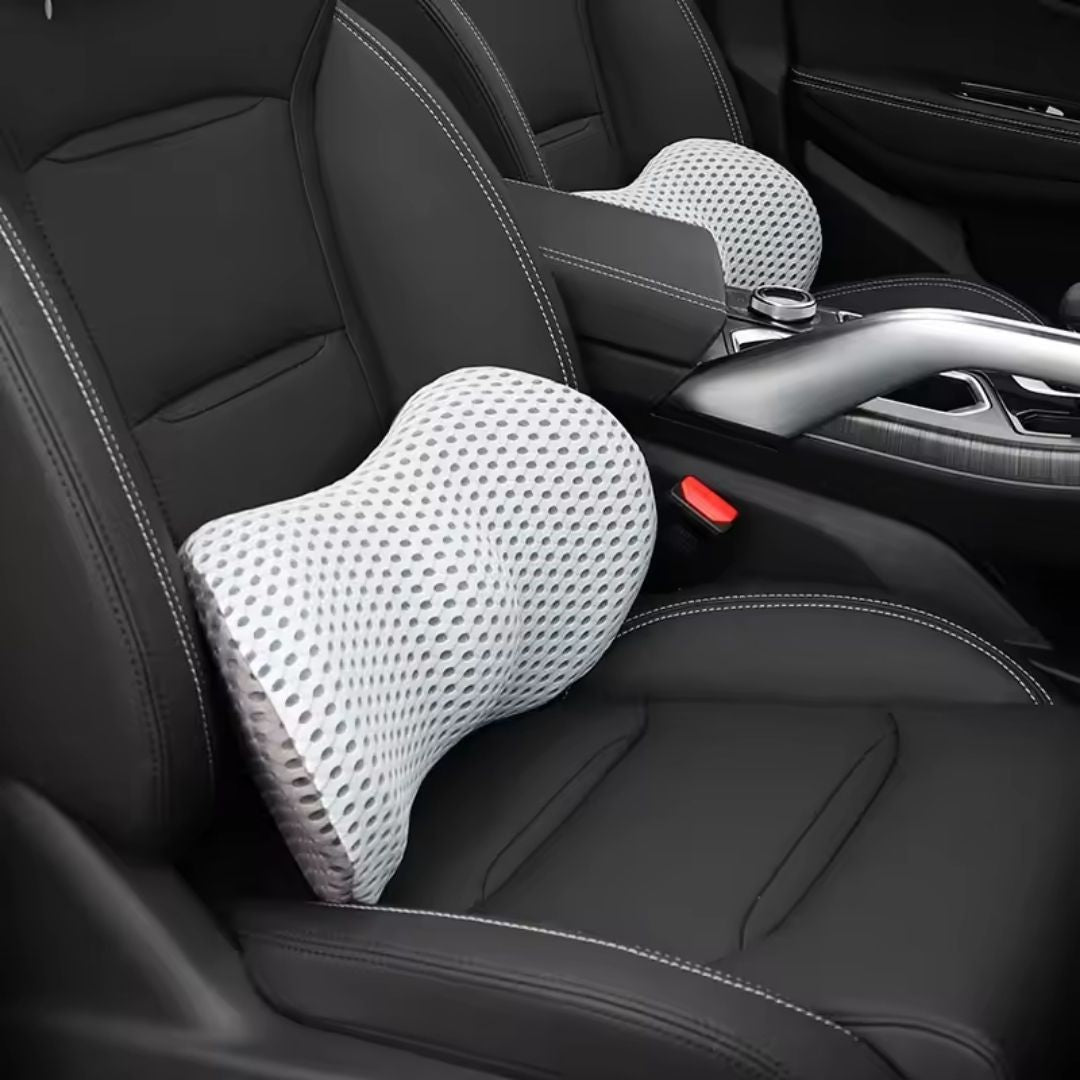 Prémiový bederní opěrný polštář – ergonomická opěrka zad z paměťové pěny do kanceláře, auta a domácnosti