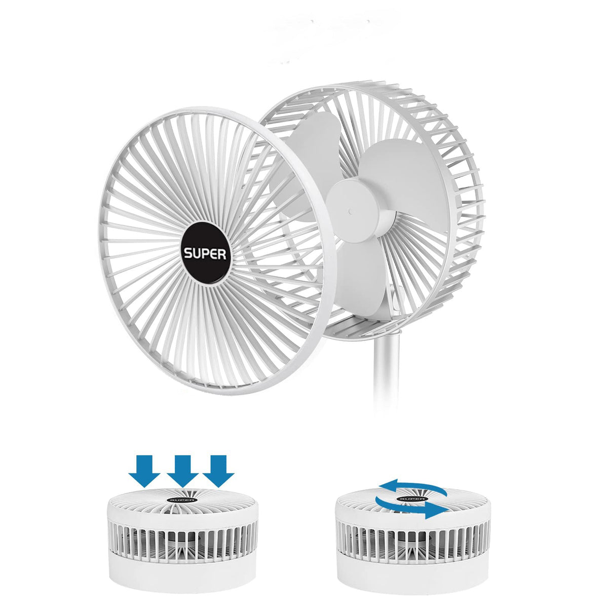Přenosný dobíjecí ventilátor se 3 rychlostmi