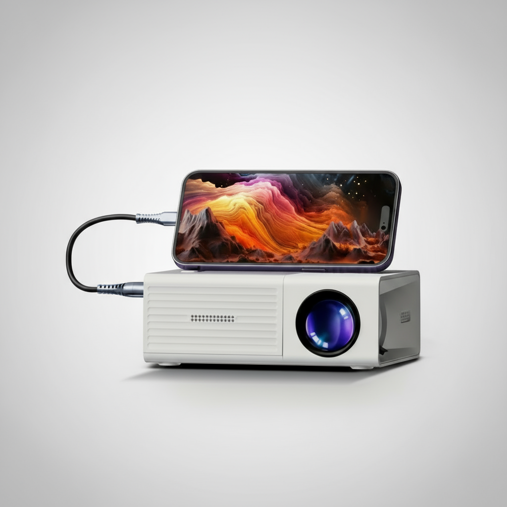 Přenosný HD mini projektor - 3000 lumenů pro domácí i venkovní použití