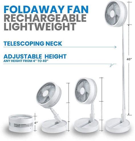 Přenosný nabíjecí skládací stolní ventilátor