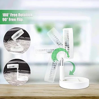 Přenosný nabíjecí skládací stolní ventilátor